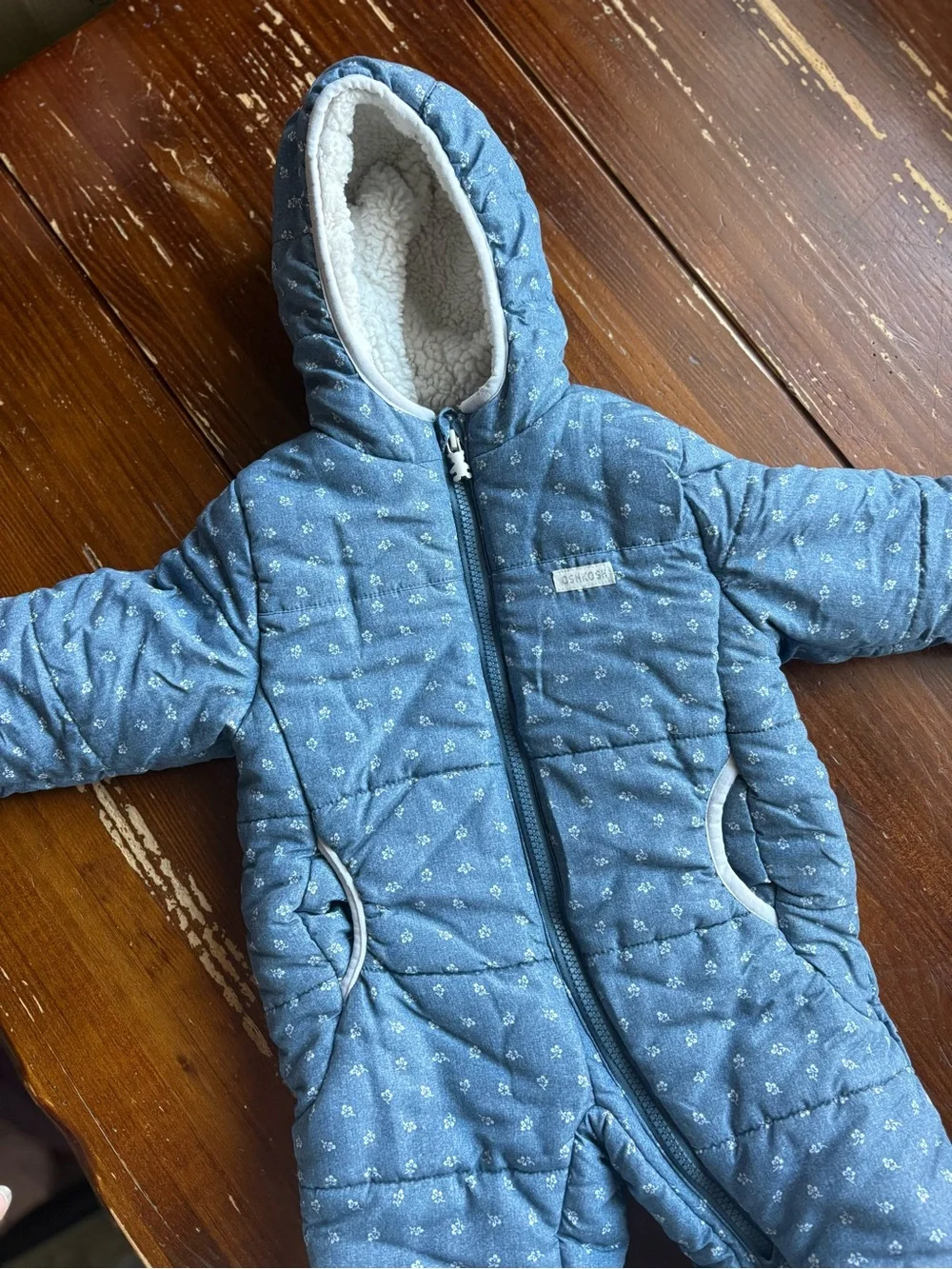 OshKosh B'gosh Light Blue Quilted Hooded Sleep Sack